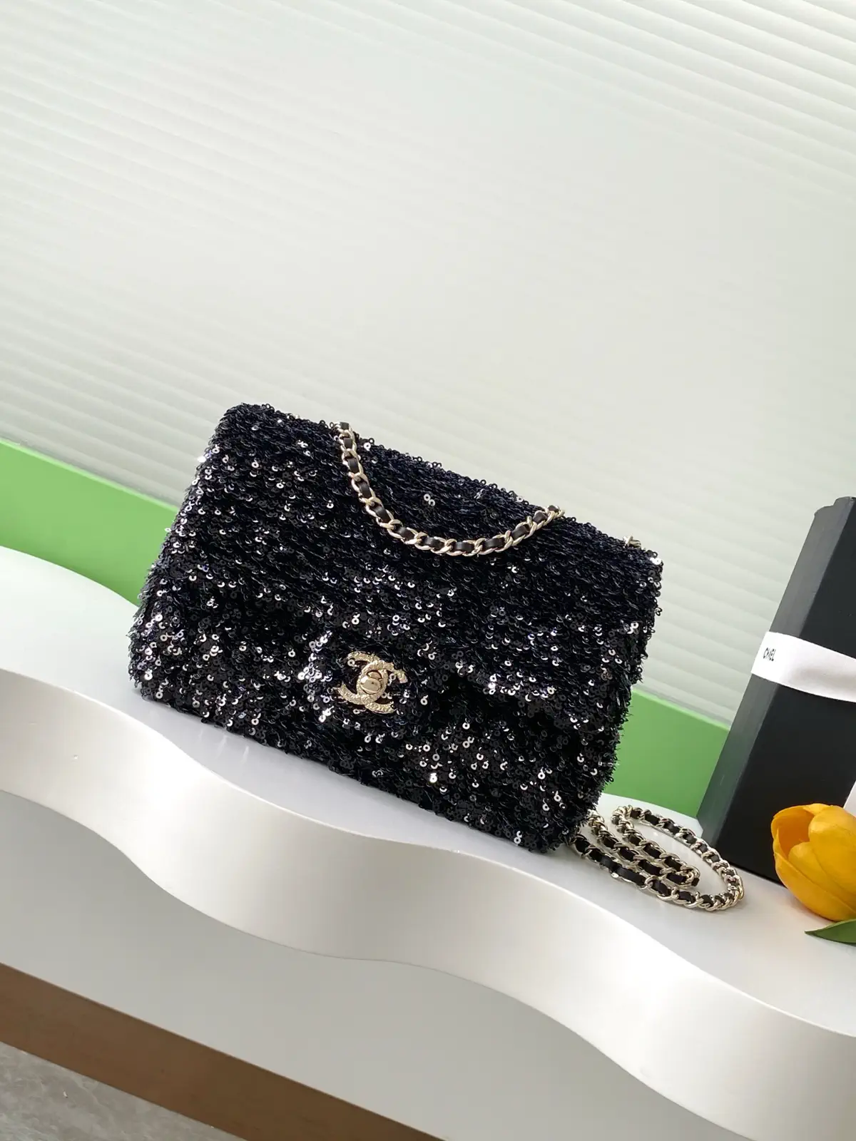 Chanel Black Sequin Shoulder Bag image 1