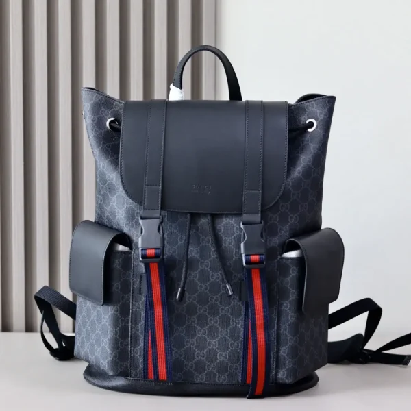 Gucci GG Supreme Canvas Backpack with Web Strap image 1