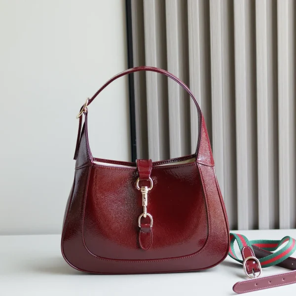 Gucci Burgundy Patent Leather Jackie 1961 Shoulder Bag image 1
