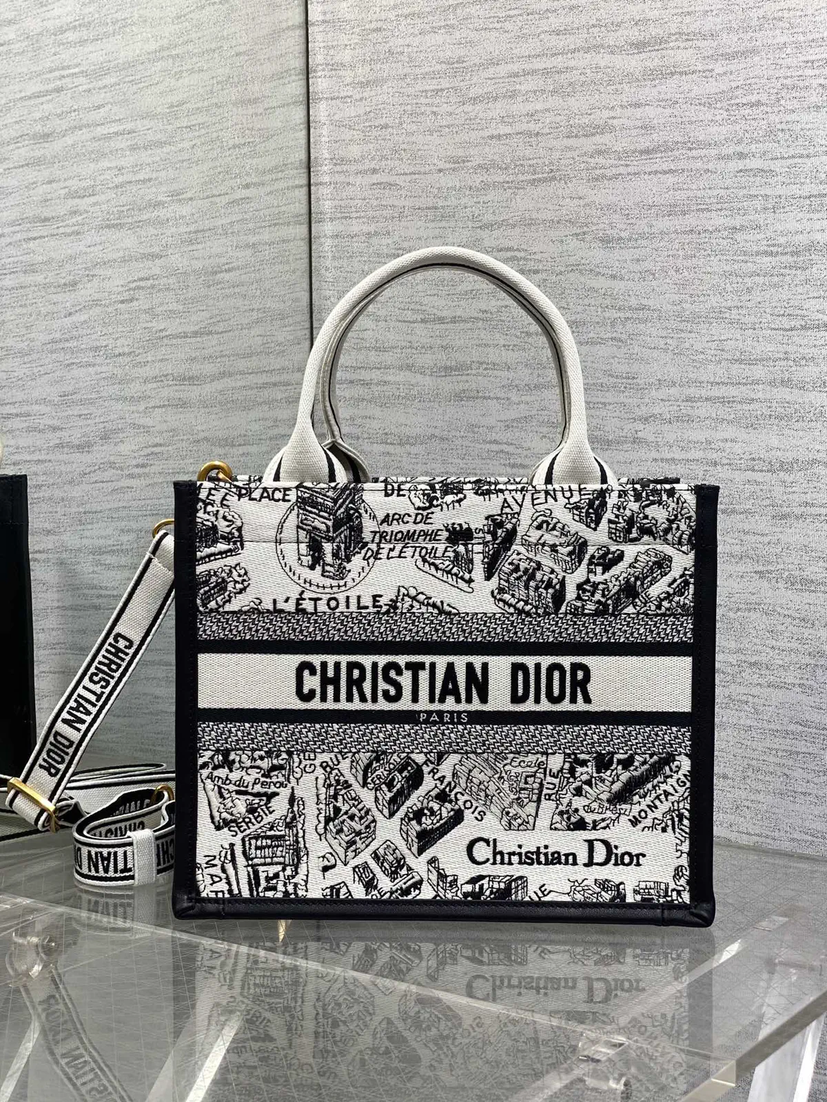 Dior Paris Map Print Tote Bag image 1