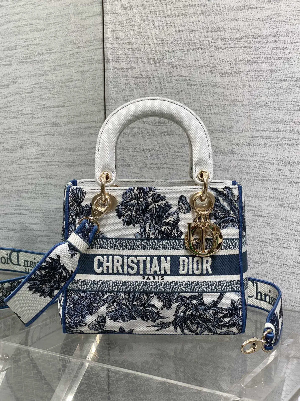 Dior Embroidered Top Handle Bag image 1
