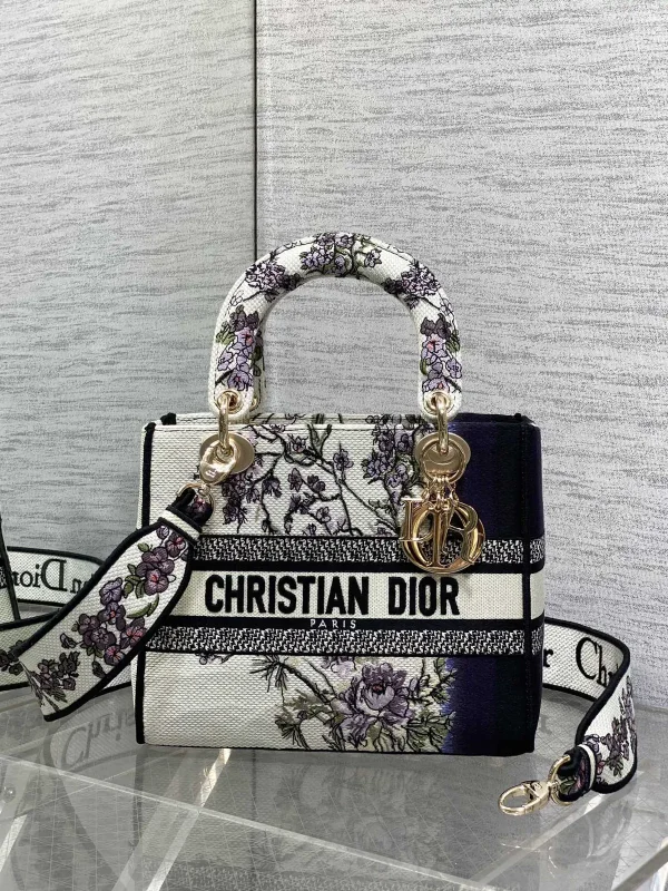 Dior Floral Embroidered Top Handle Bag image 1