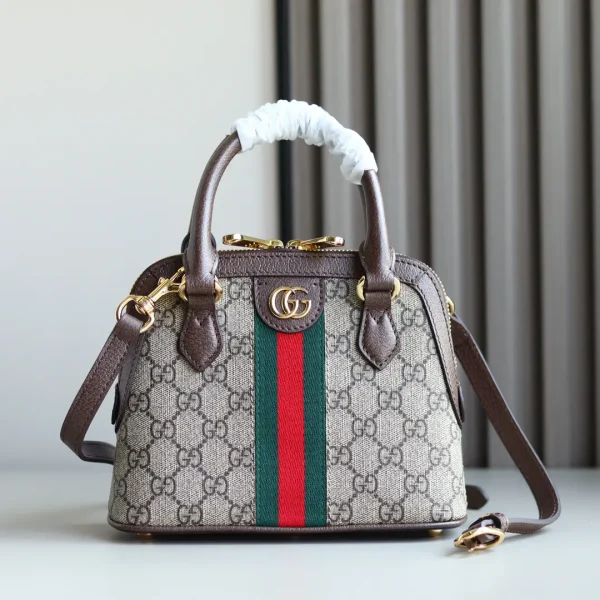 Gucci Ophidia Mini Top Handle Bag with GG Monogram and Web Stripe image 1