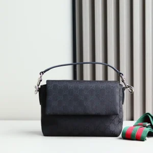 Gucci Black GG Canvas Top Handle Bag image 1