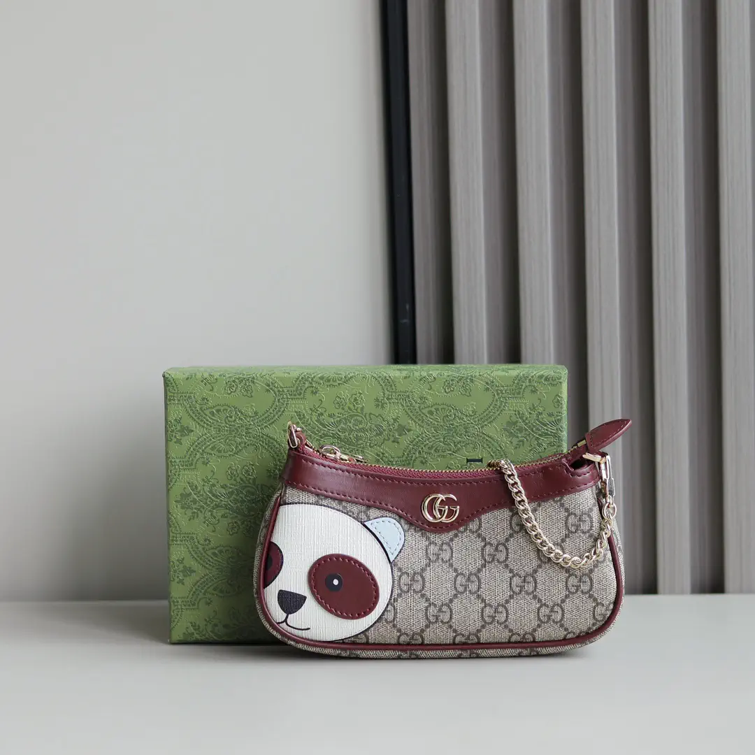 Gucci Panda Detail Monogram Mini Shoulder Bag image 1