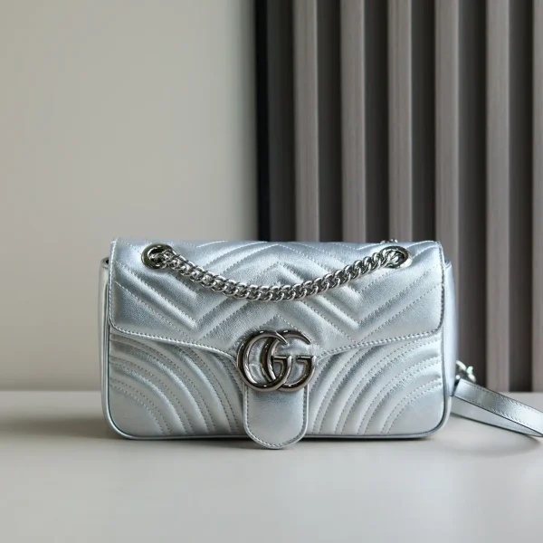 Gucci Quilted Metallic Leather Chain Shoulder Bag image 1
