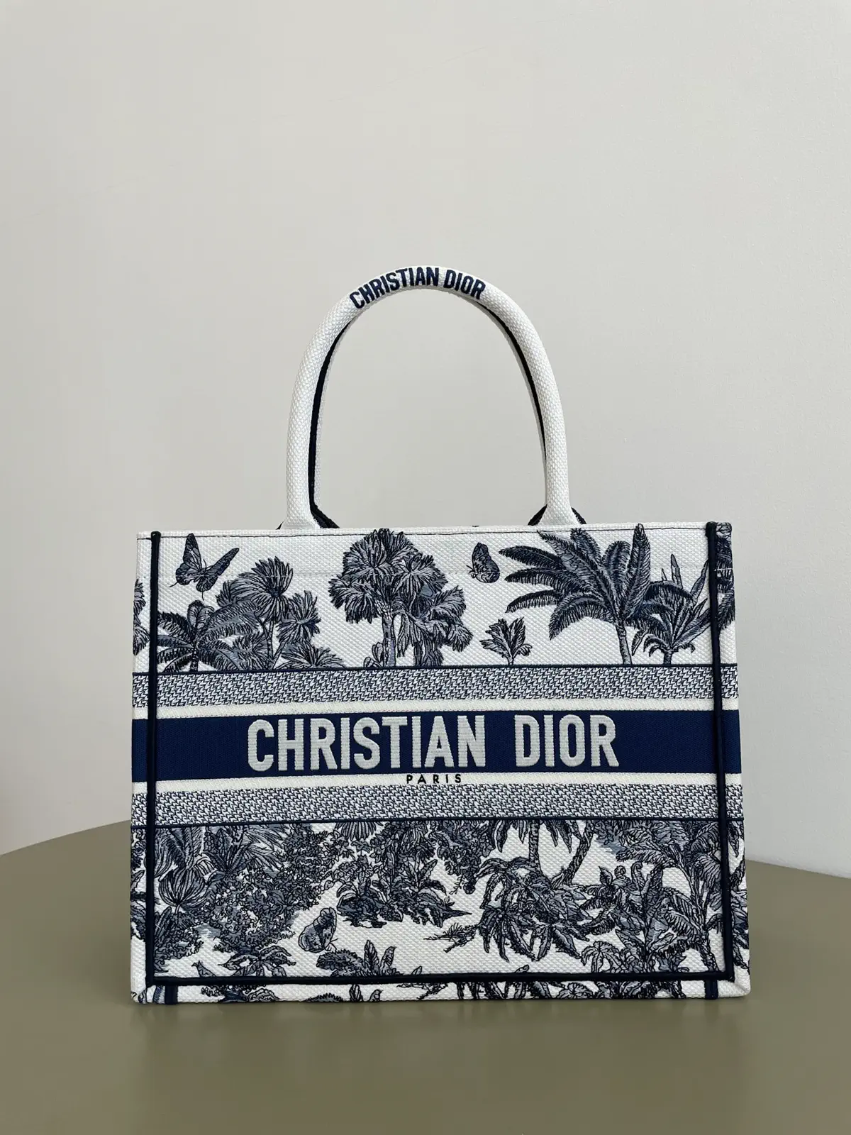 Dior Embroidered Palm Tree Tote Bag image 1