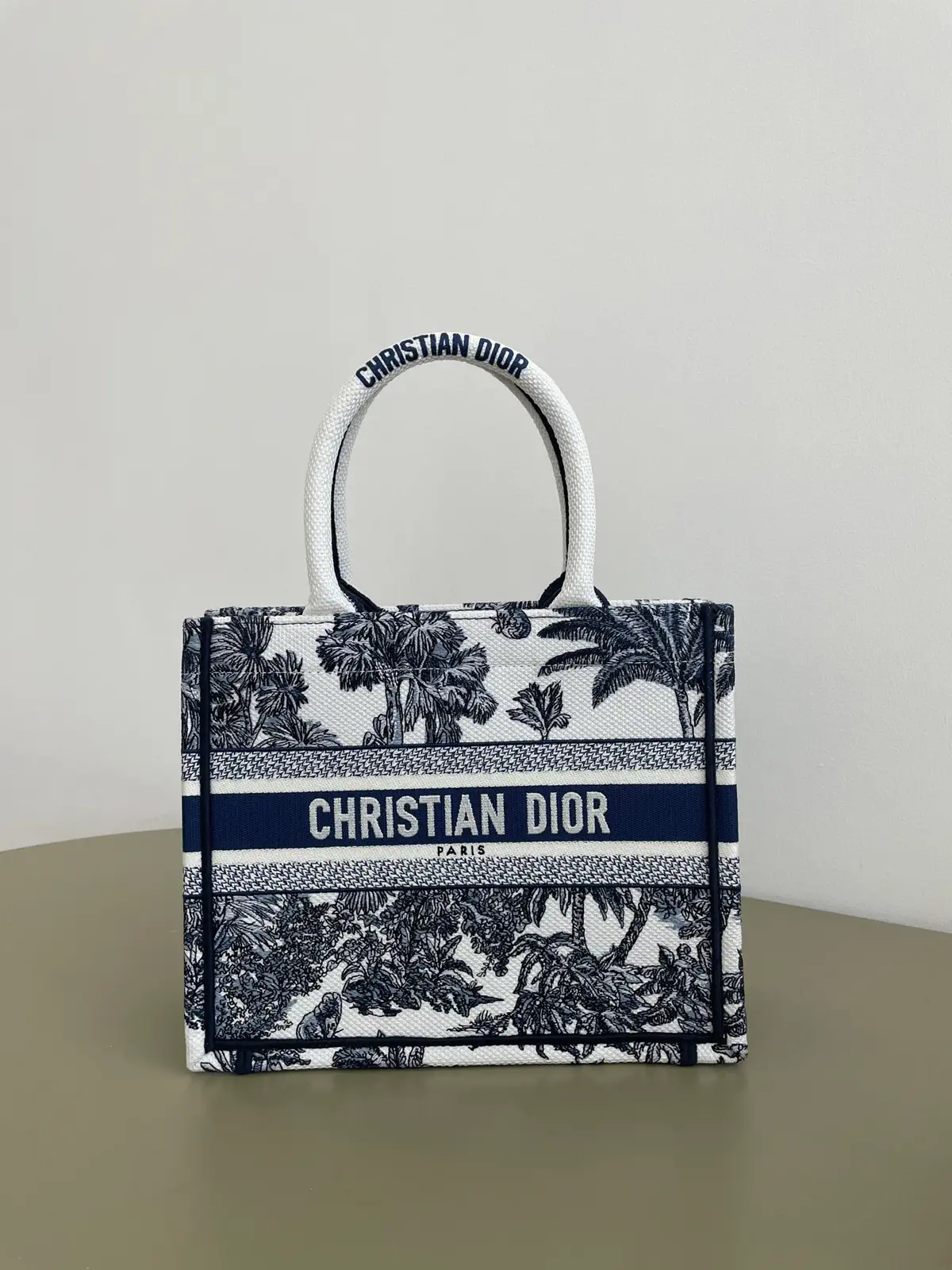 Dior Tropical Palm Embroidered Tote Bag image 1