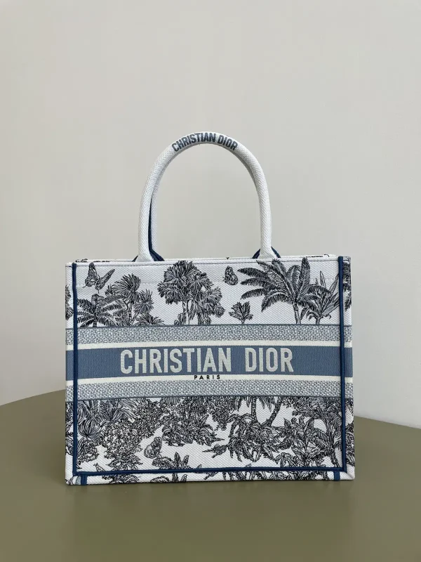 Dior Tropical Palm Embroidered Tote Bag image 1