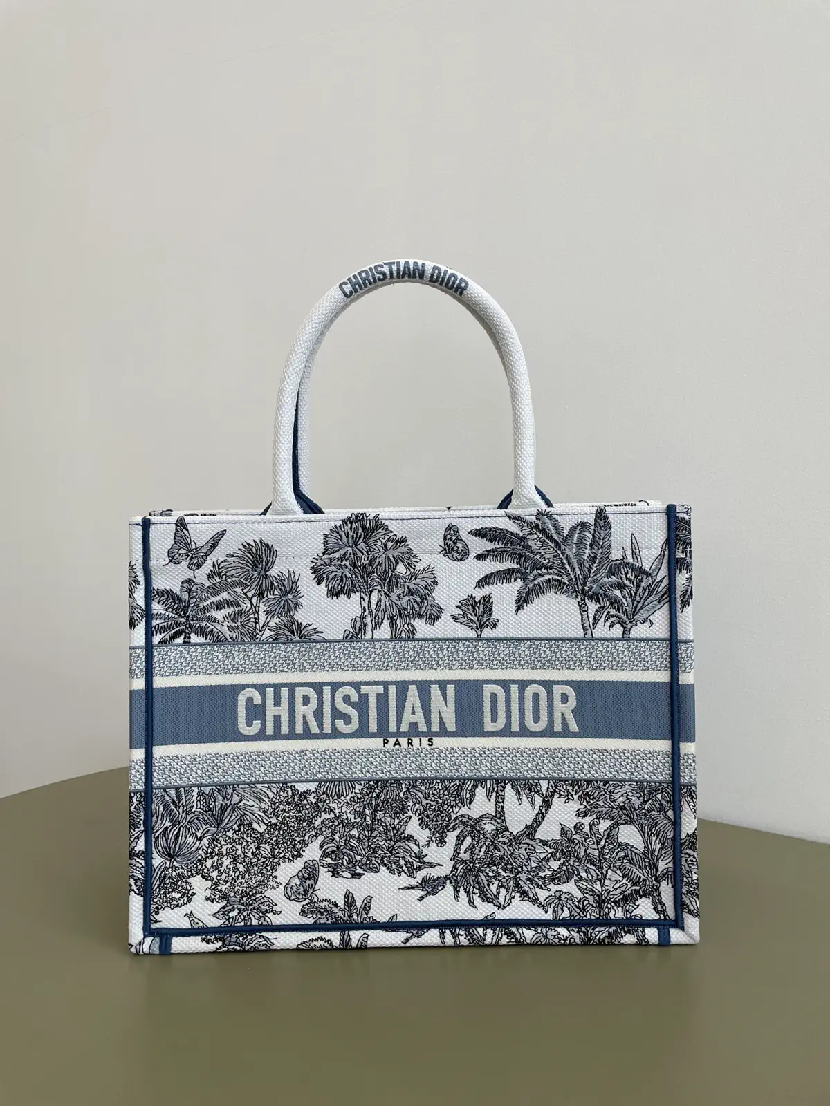 Dior Tropical Palm Embroidered Tote Bag image 1