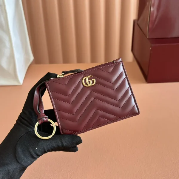 Gucci Marmont Quilted Card Holder with Key Ring image 1
