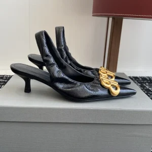 Balenciaga 25s Spring Summer New Double B Buckle Pointed Toe Slingback Heels image 1