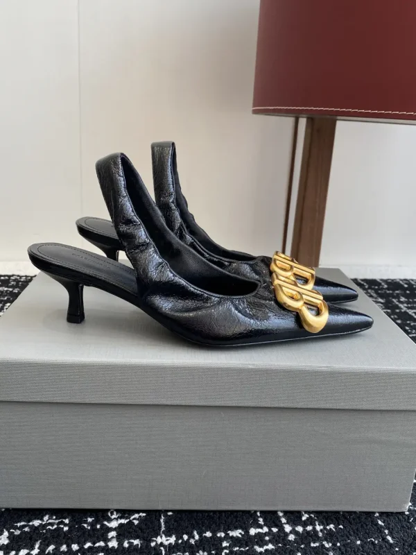 Balenciaga 25s Spring Summer New Double B Buckle Pointed Toe Slingback Heels image 1