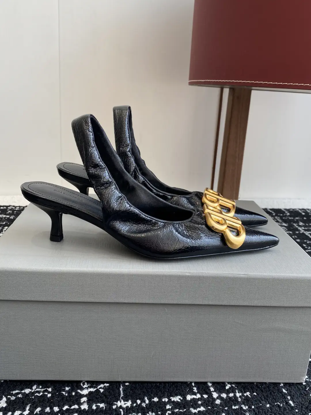 Balenciaga 25s Spring Summer New Double B Buckle Pointed Toe Slingback Heels image 1