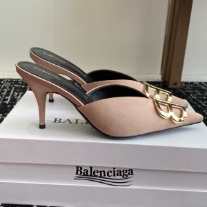 Balenciaga Double B Buckle Pointed Toe Mule Heels image 1