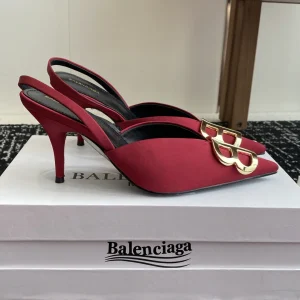 Balenciaga 25s Spring Summer Double B Buckle Pointed Toe Slingback High Heels image 1