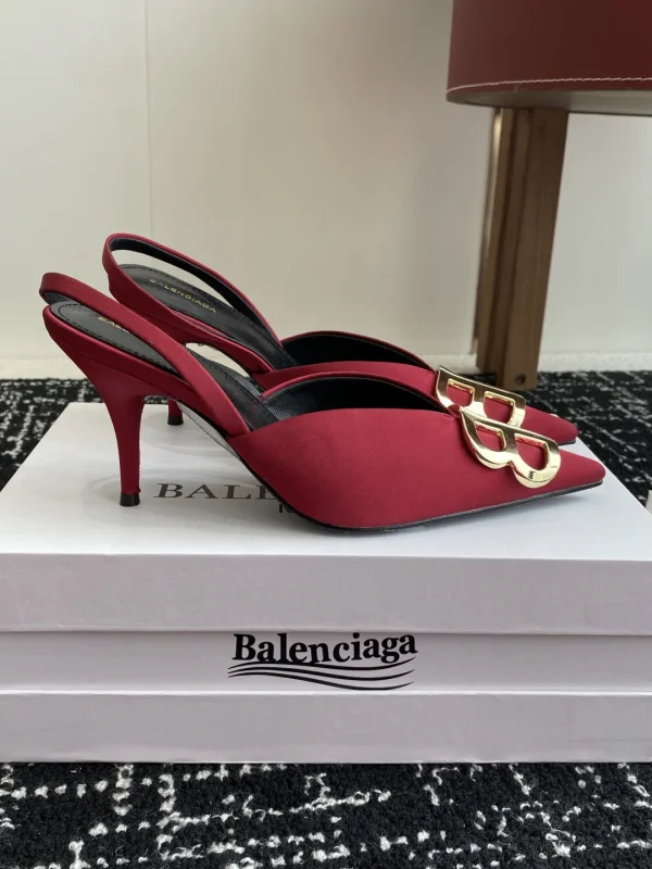 Balenciaga 25s Spring Summer Double B Buckle Pointed Toe Slingback High Heels image 1