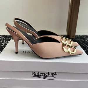 Balenciaga 25 Spring Summer Double B Buckle Pointed Toe Slingback High Heels image 1