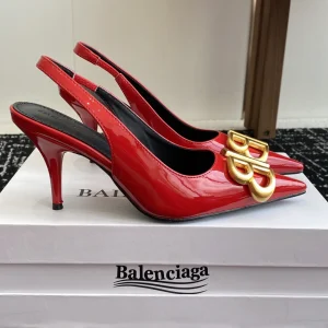 Balenciaga 25 Spring Summer Double B Buckle Pointed Toe Slingback Heels image 1