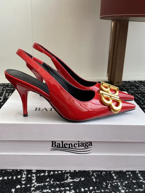 Balenciaga 25 Spring Summer Double B Buckle Pointed Toe Slingback Heels image 1