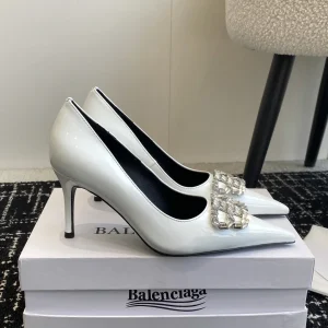 Balenciaga 25ss Pointed Toe Rhinestone Buckle High Heel Pumps image 1