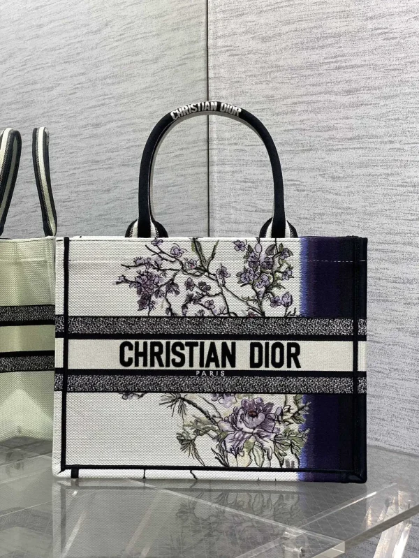 Dior Floral Embroidered Tote Bag image 1