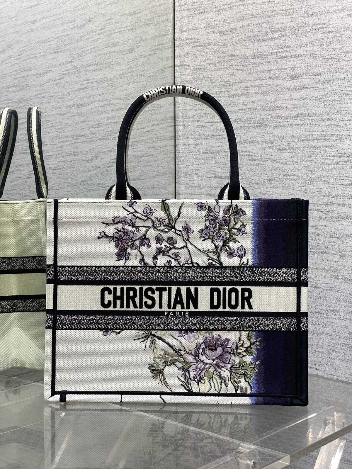 Dior Floral Embroidered Tote Bag image 1