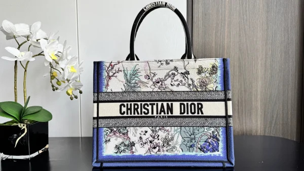 Dior Floral Embroidered Book Tote image 1