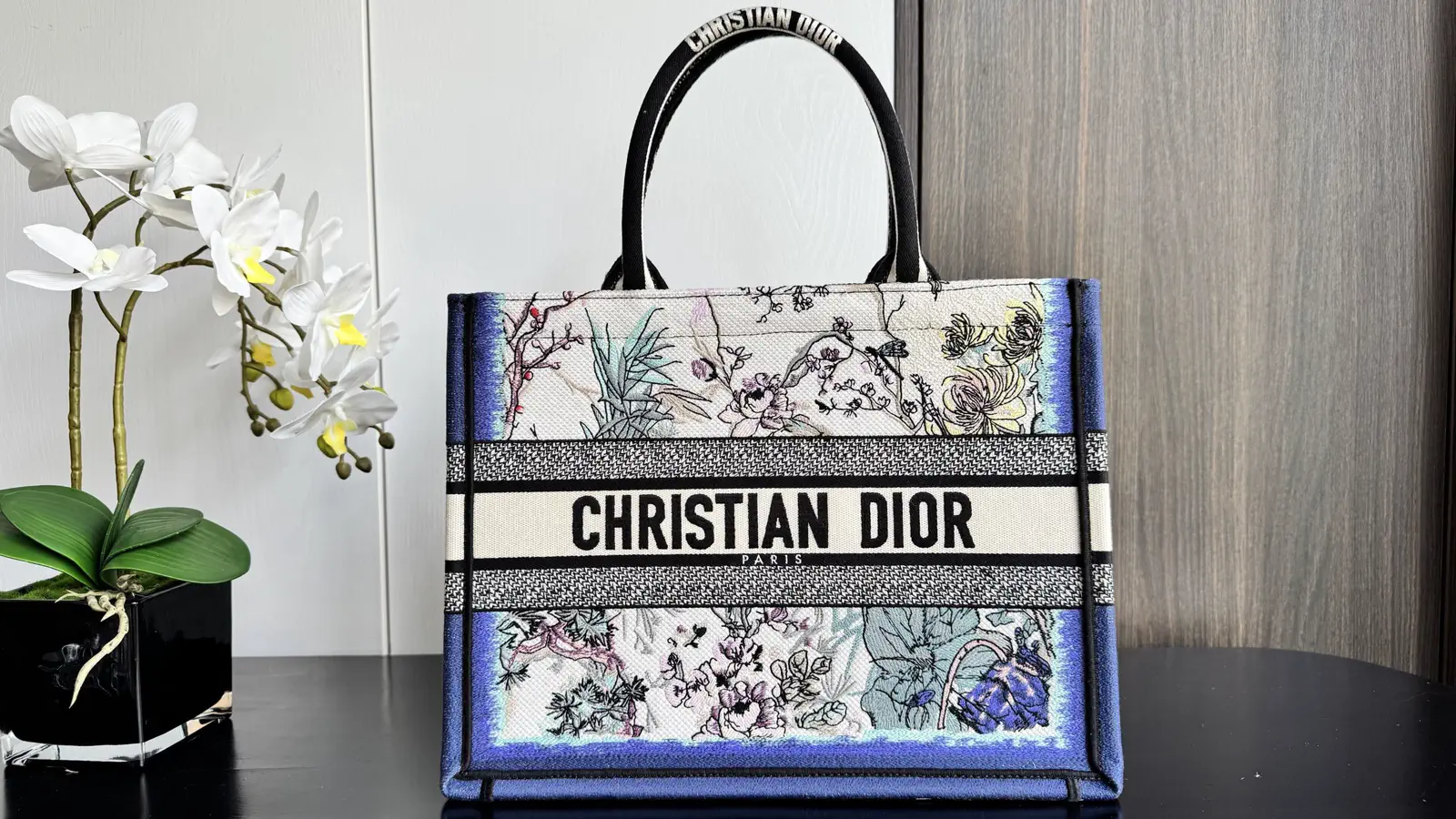 Dior Floral Embroidered Book Tote image 1