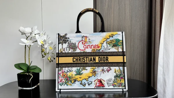 Dior Cannes Embroidered Book Tote Bag image 1