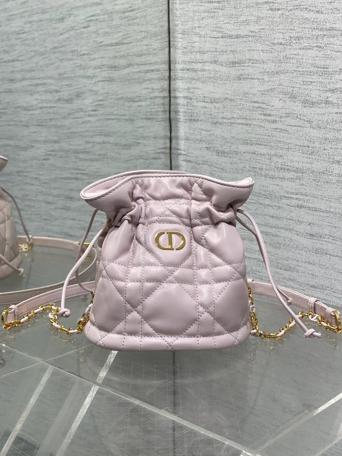 Dior Quilted Drawstring Bucket Bag image 1