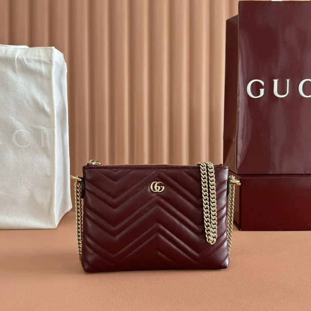 Gucci Marmont Quilted Chain Wallet Crossbody Bag image 1