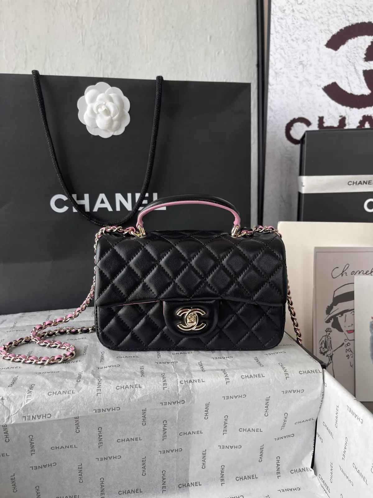 Chanel Quilted Top Handle Bag image 1