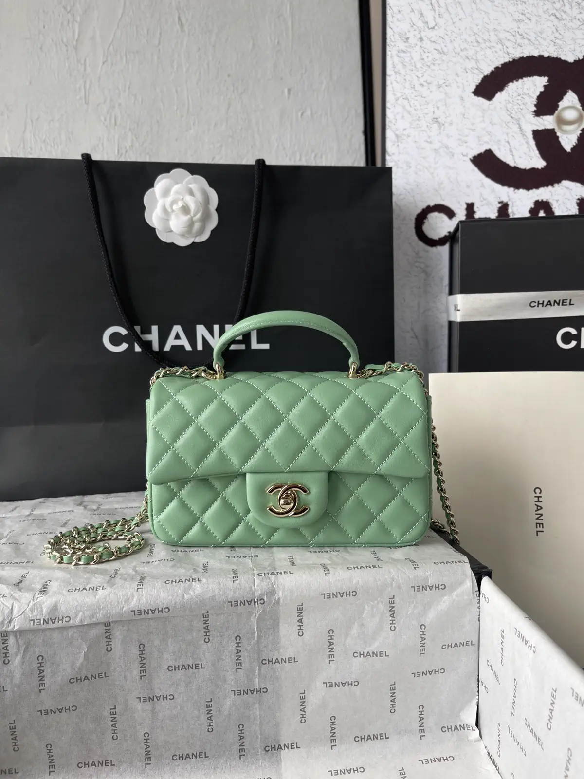 Chanel Quilted Top Handle Bag image 1
