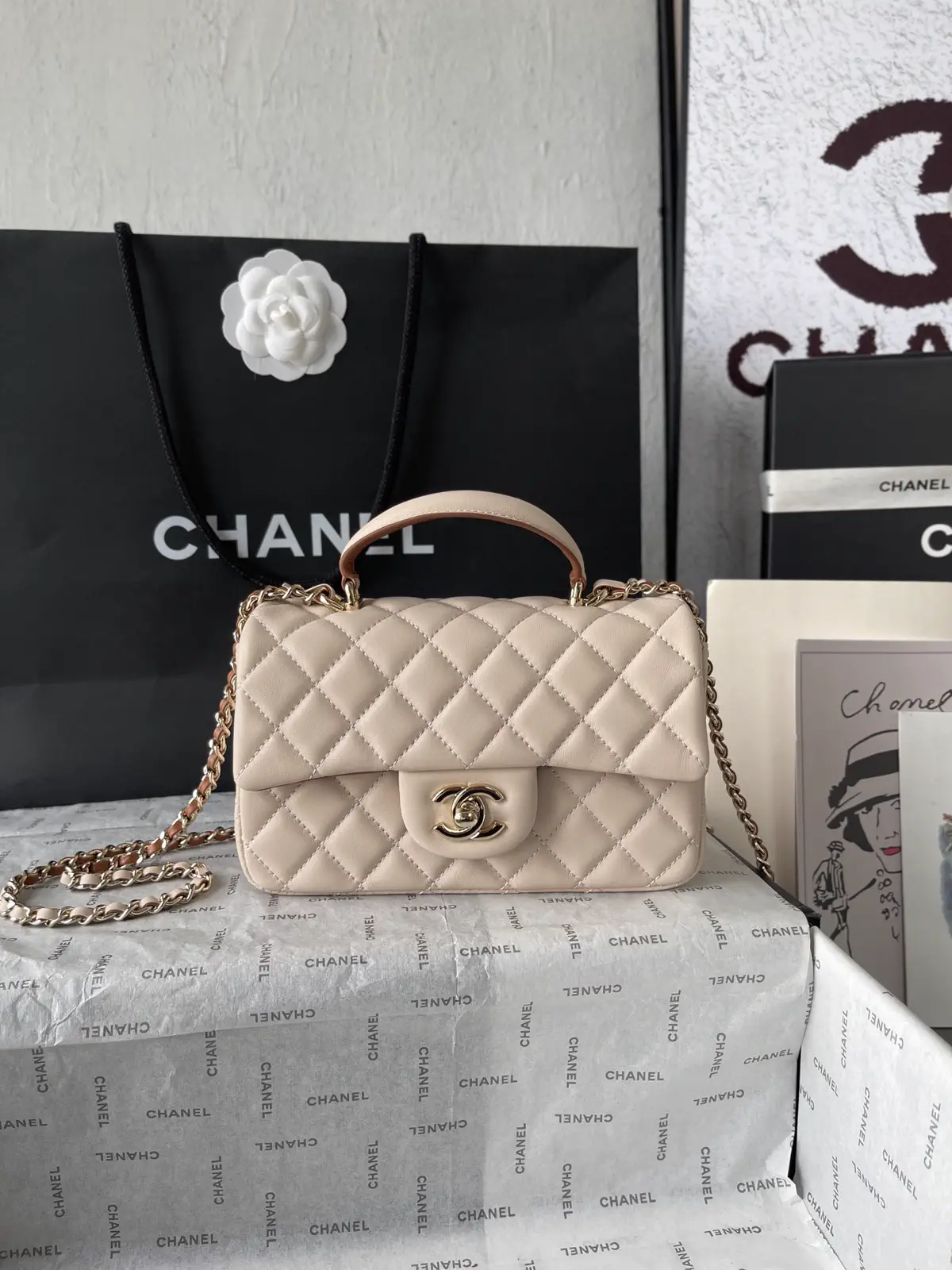 Chanel Quilted Top Handle Bag image 1