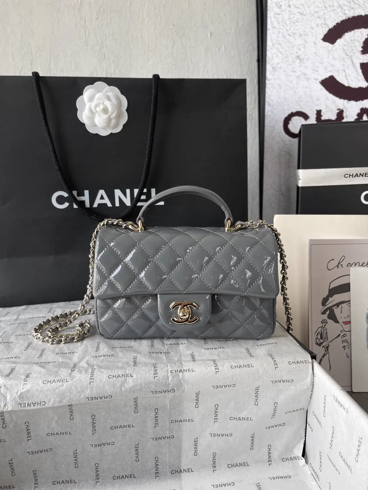 Chanel Quilted Top Handle Bag image 1
