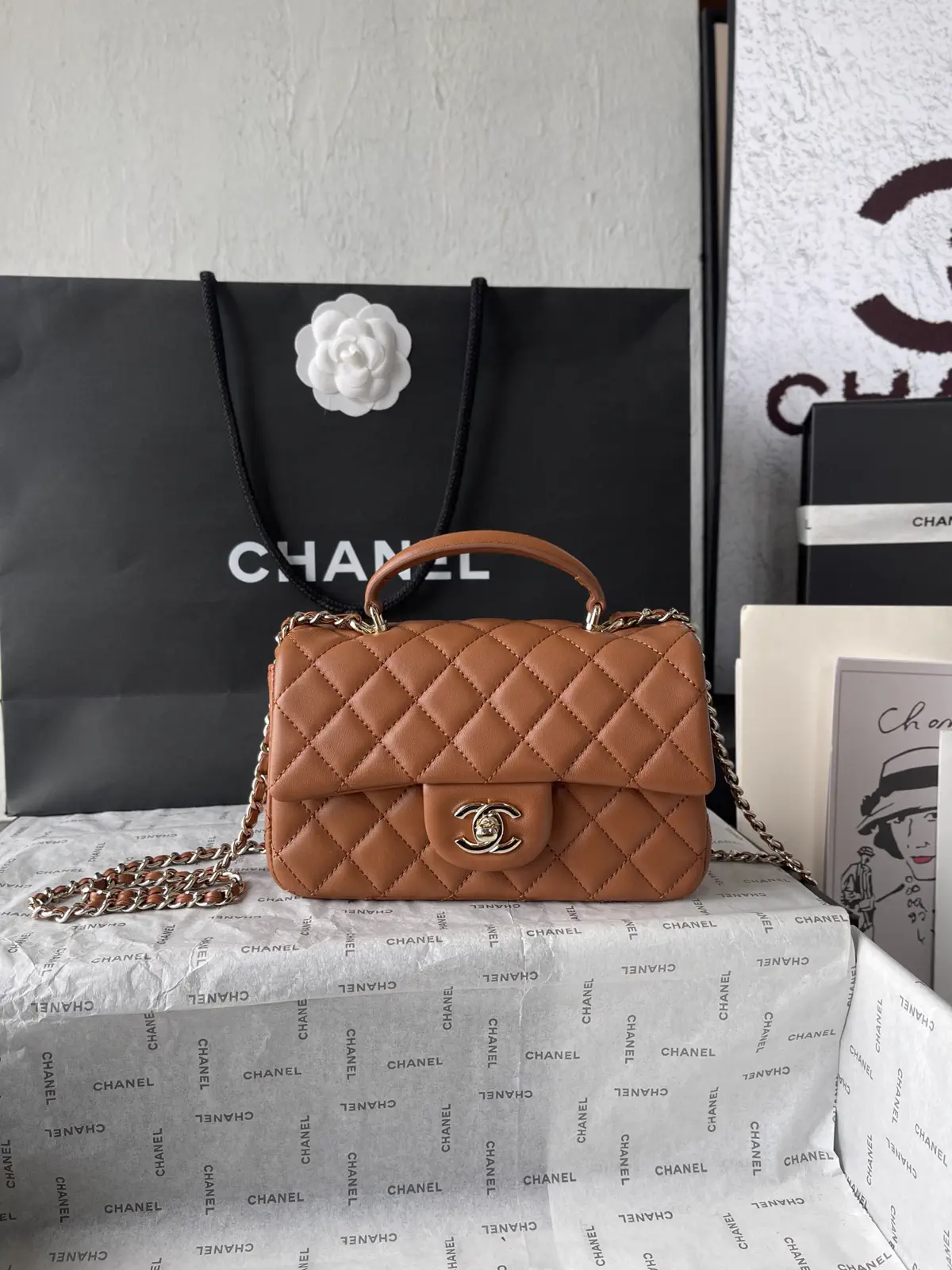 Chanel Quilted Top Handle Bag image 1