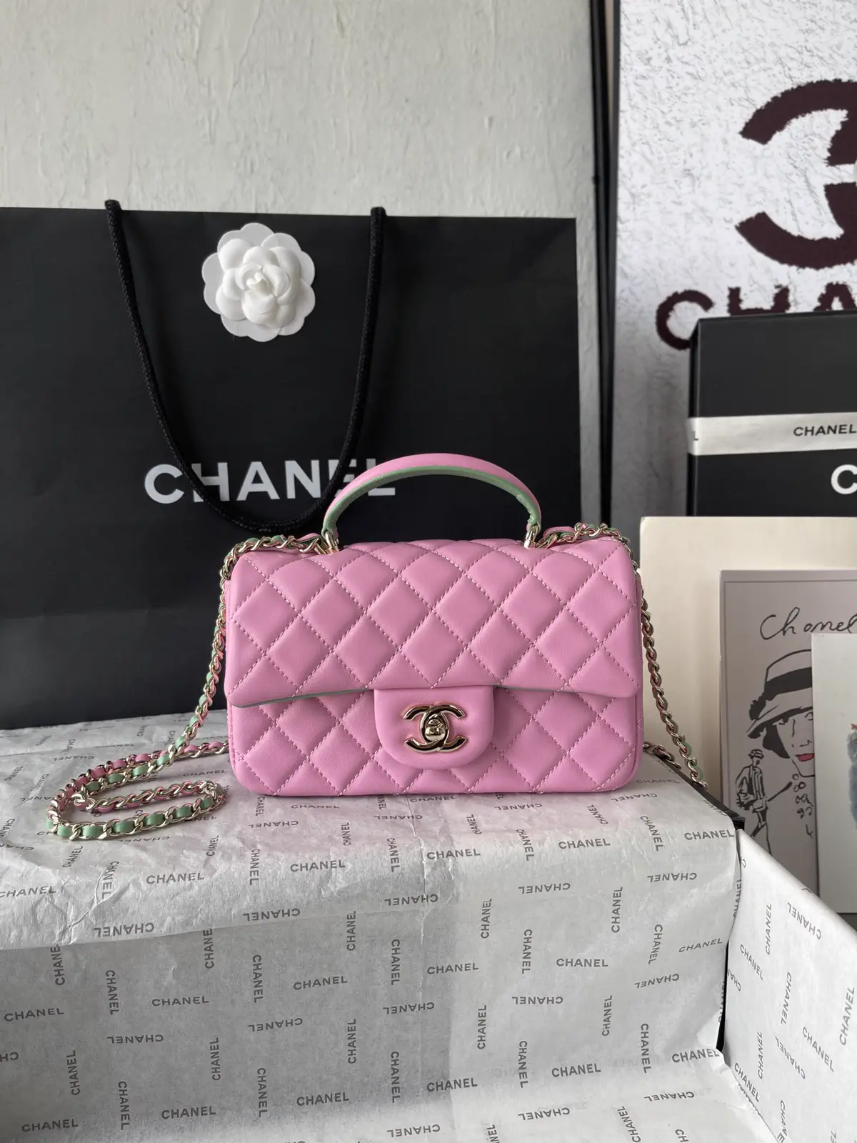 Chanel Quilted Top Handle Bag image 1