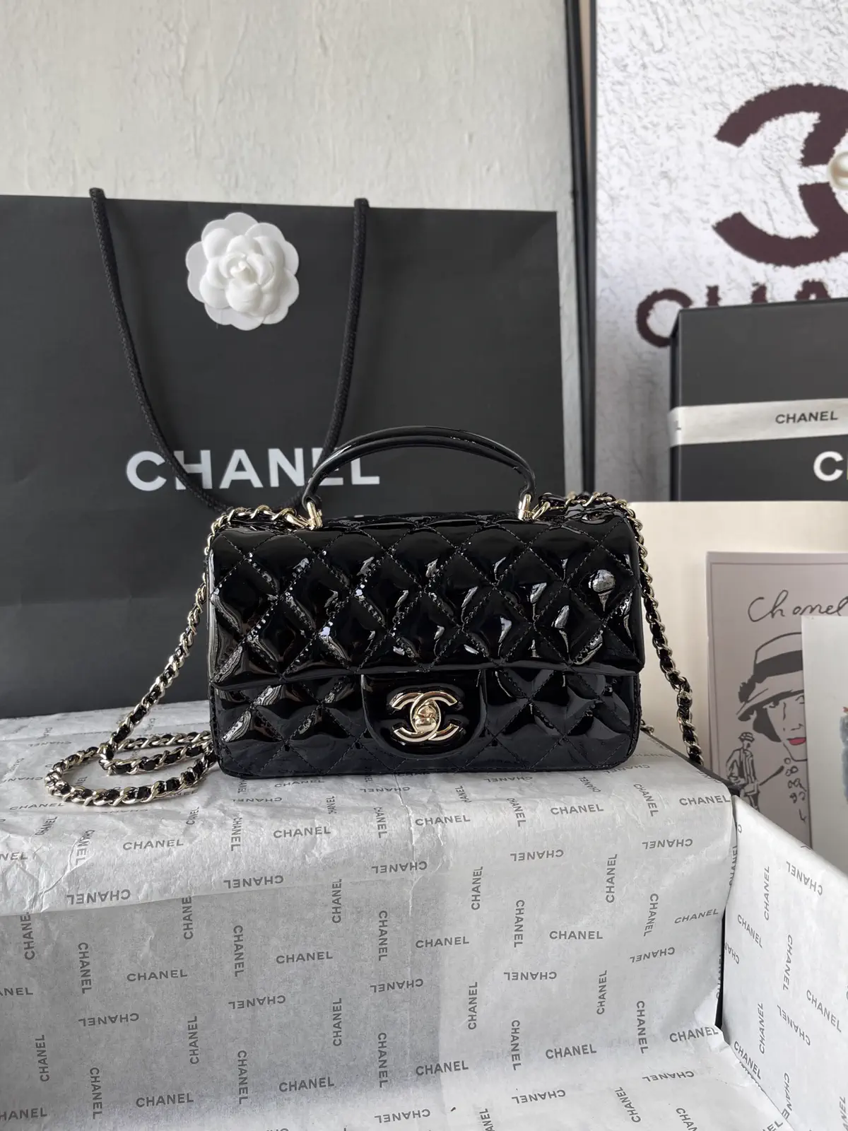 Chanel Quilted Top Handle Bag image 1