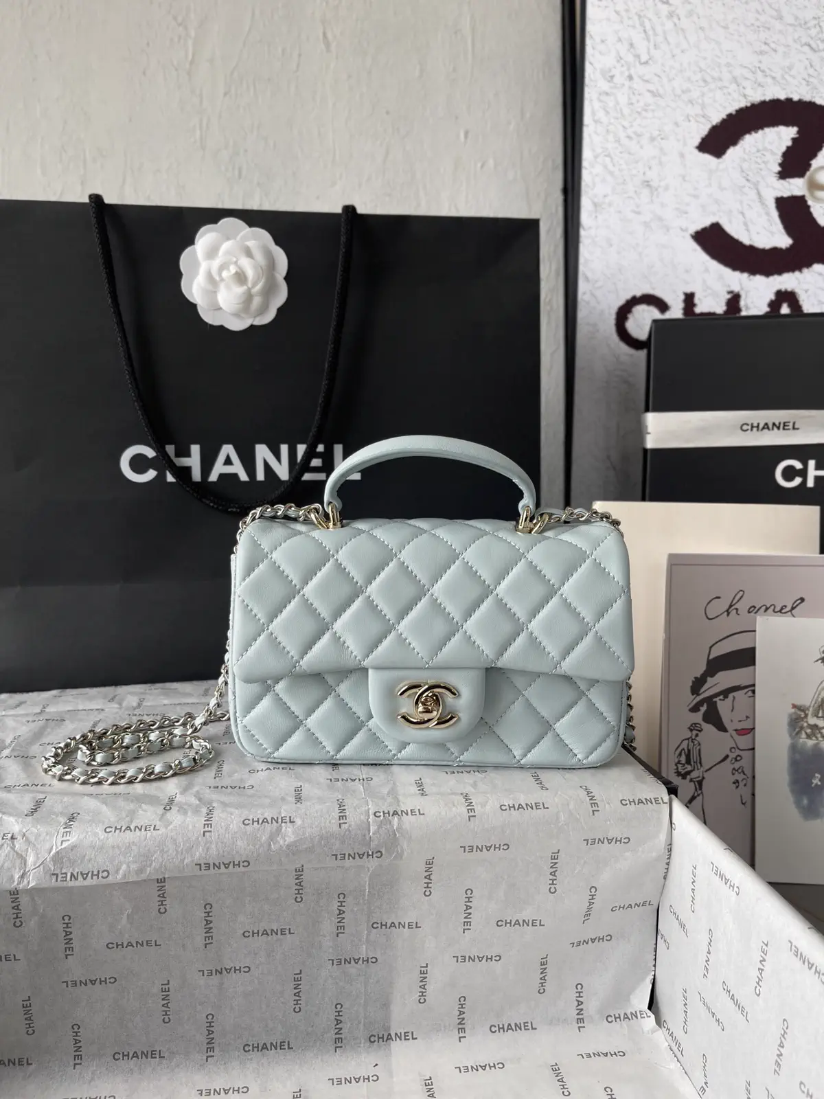Chanel Quilted Top Handle Bag image 1