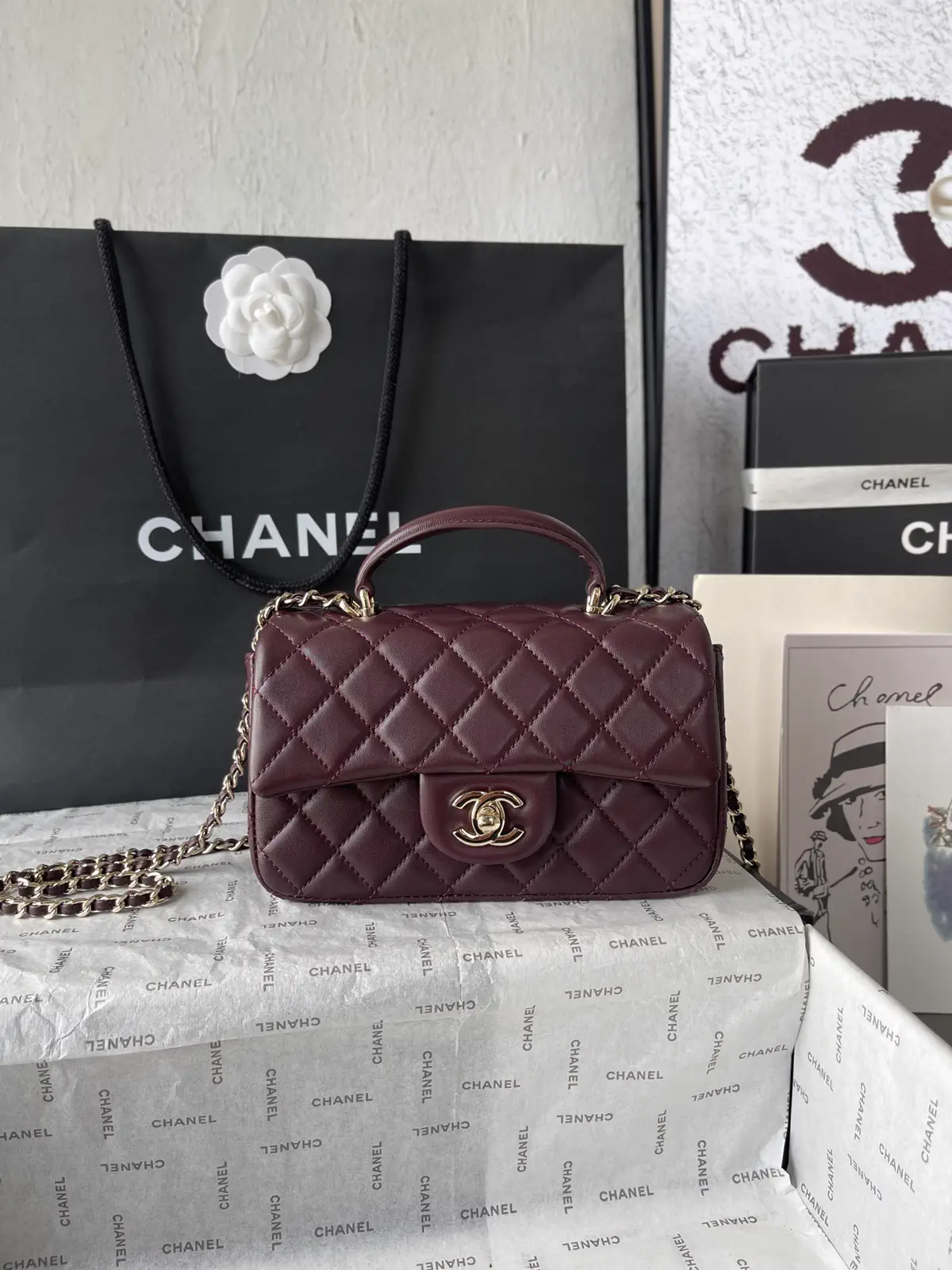 Chanel Quilted Top Handle Bag image 1