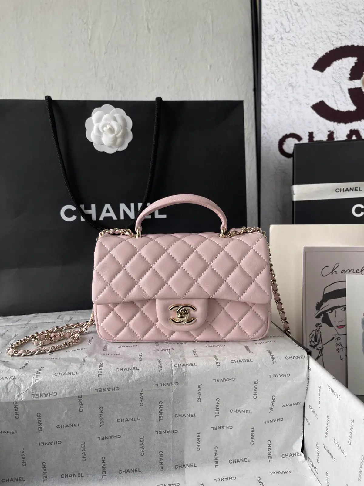 Chanel Quilted Top Handle Bag image 1