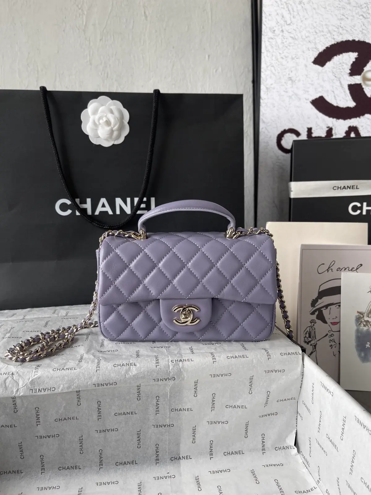 Chanel Quilted Top Handle Bag image 1