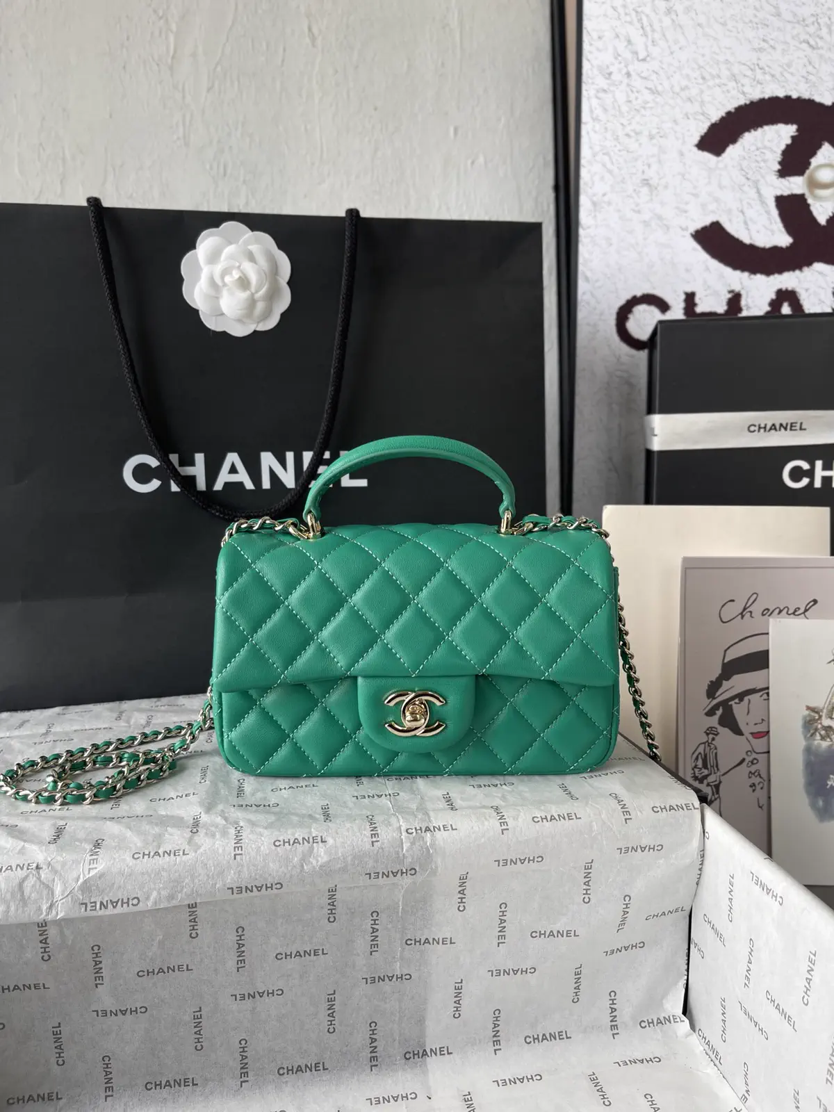 Chanel Quilted Top Handle Bag image 1