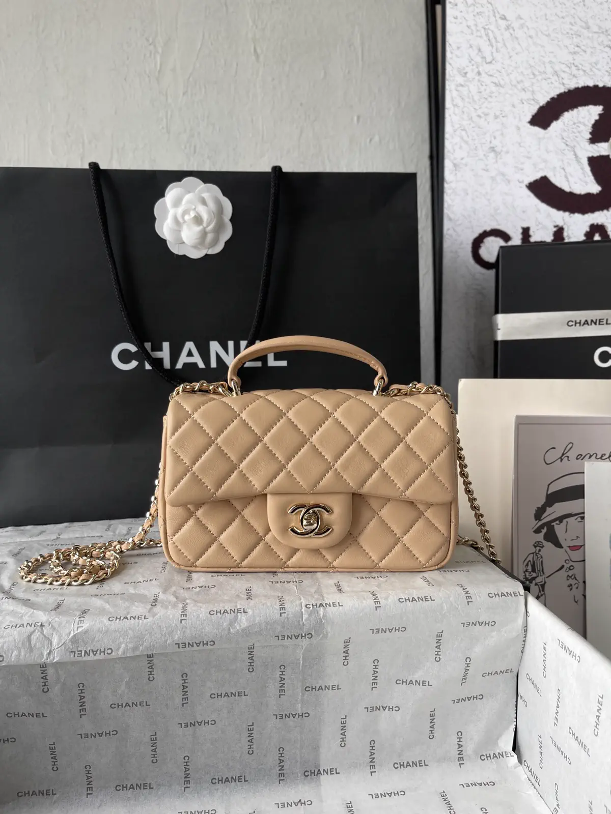 Chanel Quilted Top Handle Bag image 1