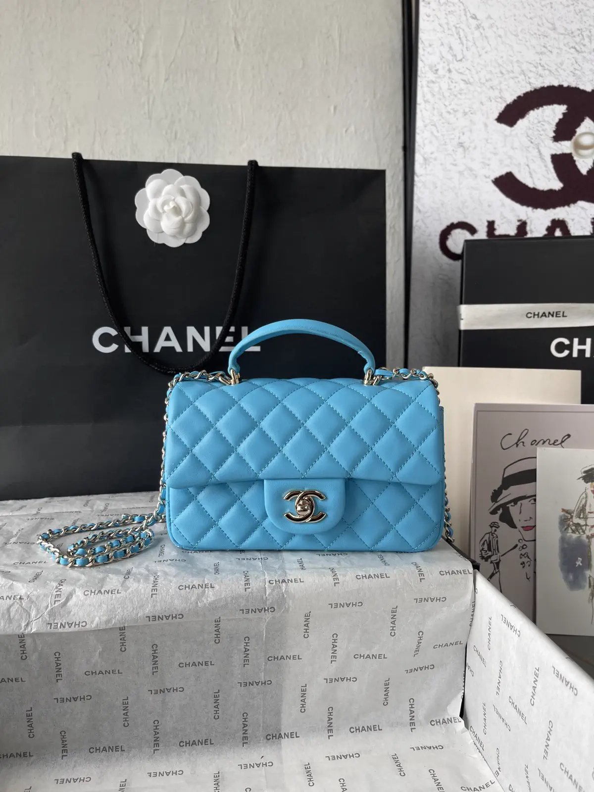 Chanel Quilted Top Handle Bag image 1