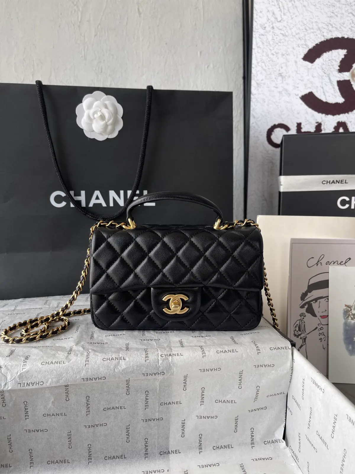 Chanel Quilted Top Handle Bag image 1