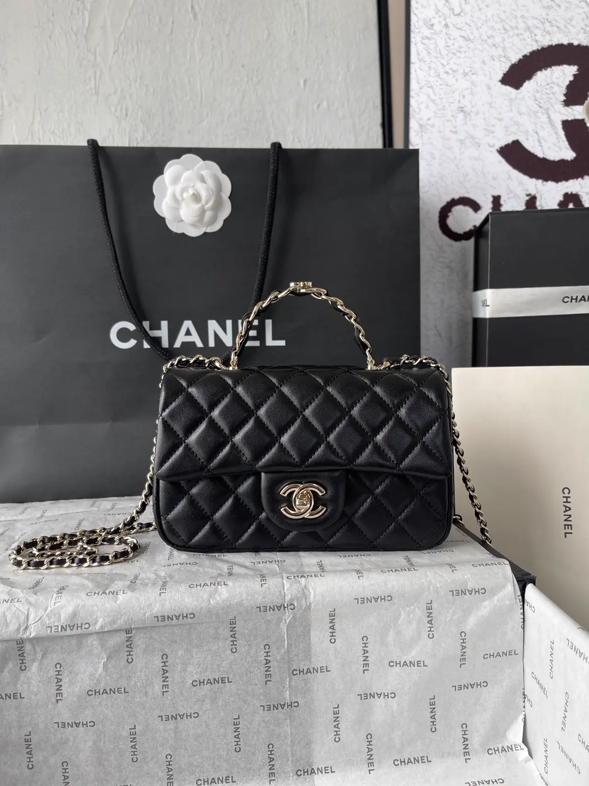 Chanel Quilted Top Handle Mini Bag image 1