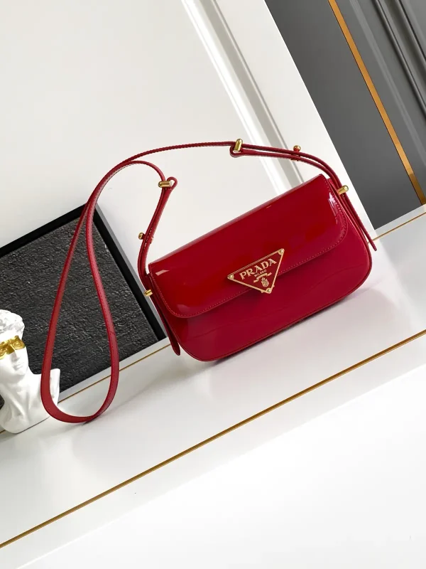 Prada Red Patent Leather Shoulder Bag image 1
