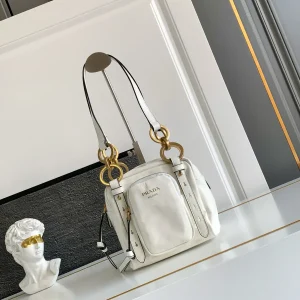 Prada White Small Top Handle Shoulder Bag image 1